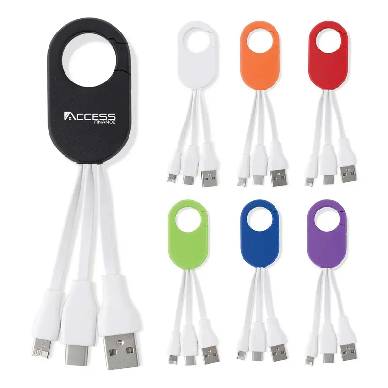 3-In-1 Portable Charging Buddy With Carabiner Clip 1