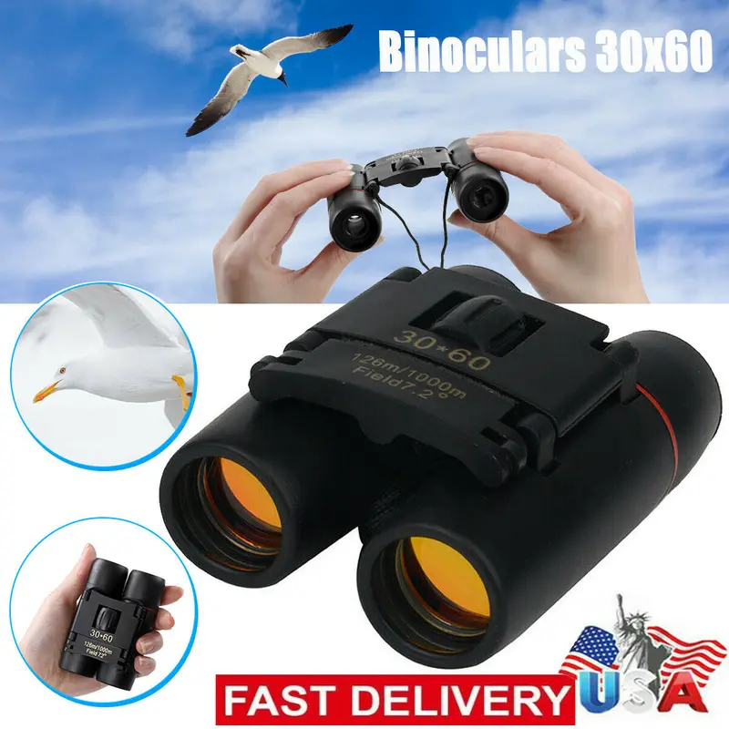 30X60 Compact Folding Binoculars For Birdwatching, Travel, And Outdoor Viewing 1