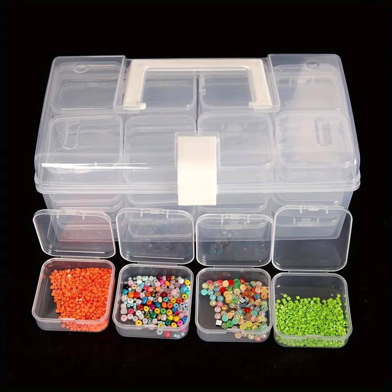 32-Compartment Transparent Storage Box – Stackable, Portable Plastic Organizer With Large Capacity 1