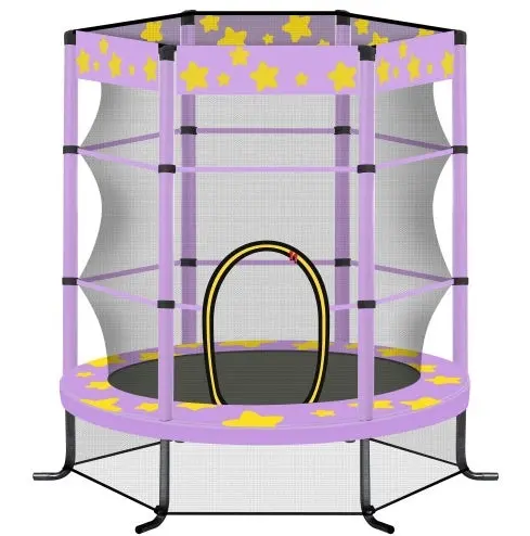 4.5-Foot Kids’ Trampoline With Enclosed Safety Net – Indoor/Outdoor Purple Bounce Set 2