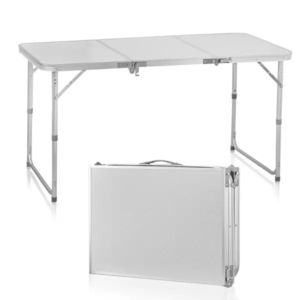 4-Foot Aluminum Folding Table – Weather-Resistant, 30 Kg Capacity, Compact Tri-Fold Design 1