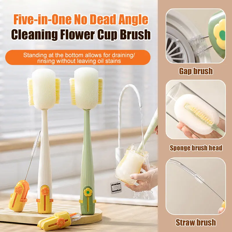 5-In-1 Cup Cleaning Brush – Versatile Scrubber For Travel Mugs, Bottles & Baby Gear 1