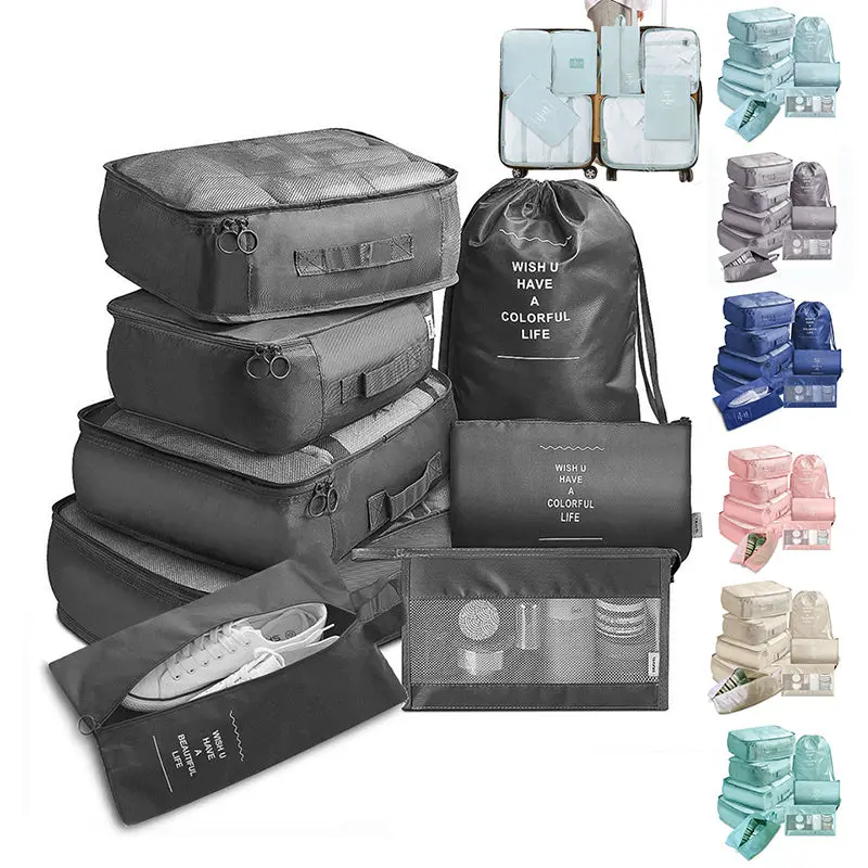 8-Piece Travel Packing Cube Set For Clothes, Underwear, Shoes & Accessories 1