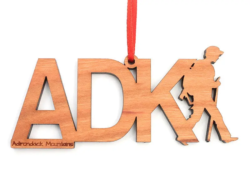 Adirondack Hiker Typography Ornament 1