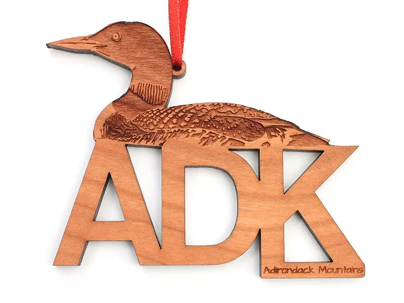 Adirondack Loon Word Art Ornament 1