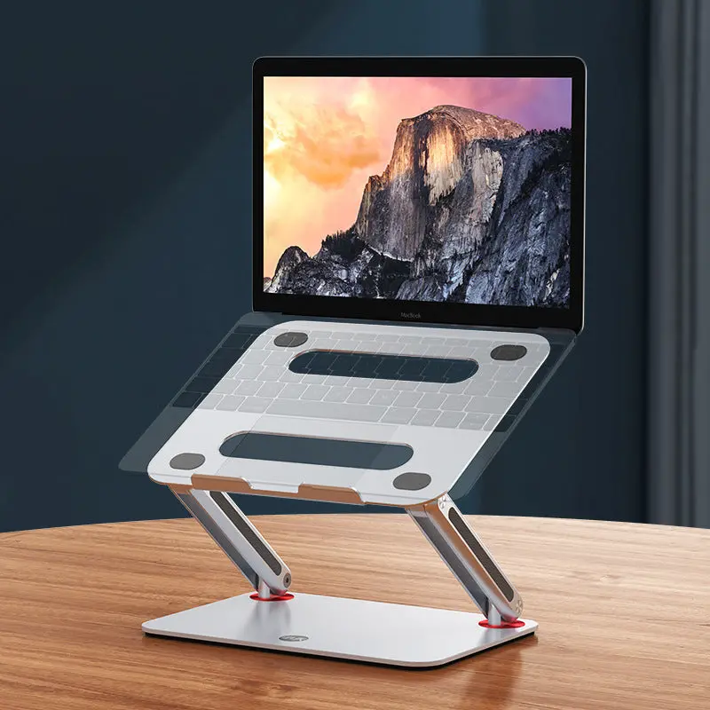 Adjustable Aluminum Laptop Stand – Foldable, Non-Slip Desktop Cooling Rack For Ergonomic Use 1