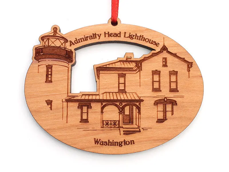 Admiralty Head Lighthouse Oval-Shaped Ornament 1