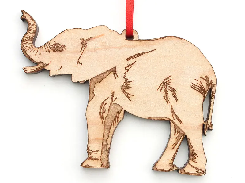 African Elephant Trumpet Ornament 1