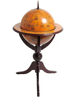 Antique-Style Pedestal Floor Globe Bar For Classic Interiors 1
