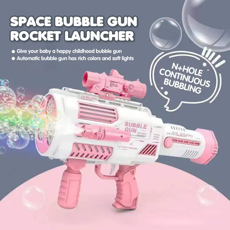 Automatic Bubble Blaster Gun For Kids – Portable Rocket-Style Bubble Machine With Continuous Flow 1