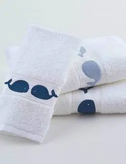 Baby Whale Print Quick-Dry Microfiber Towel Set 1