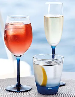 Bahia Blue Non-Skid Glasses – Unbreakable Beach Barware 1