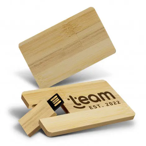 Bamboo Usb Flash Drive – 8Gb Credit Card-Sized Storage 1