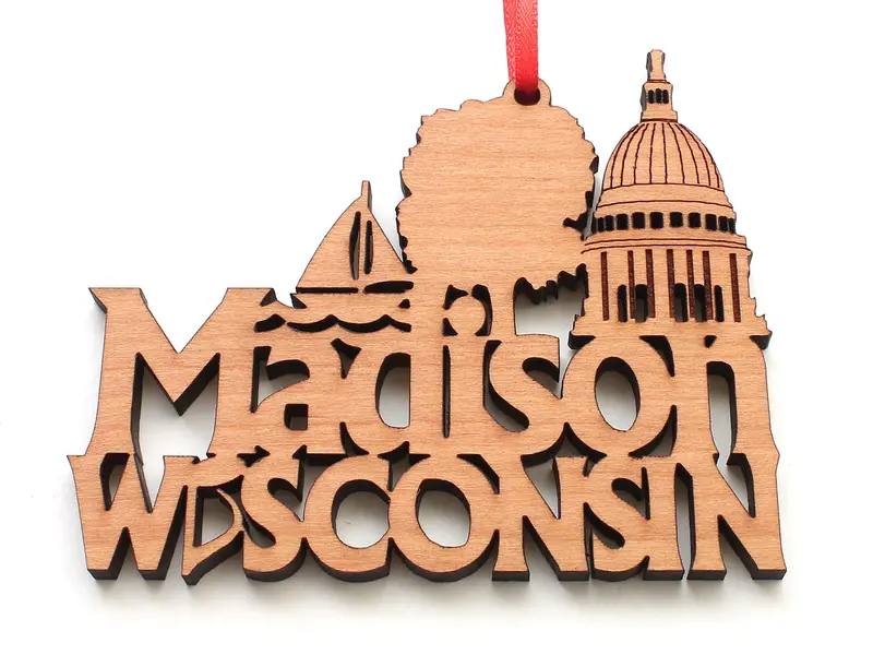 Capital City Of Madison, Wisconsin Text Ornament 1