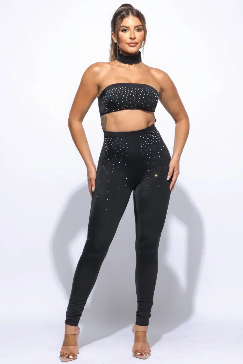 Choker-Neck Tube-Style Jumpsuit 1