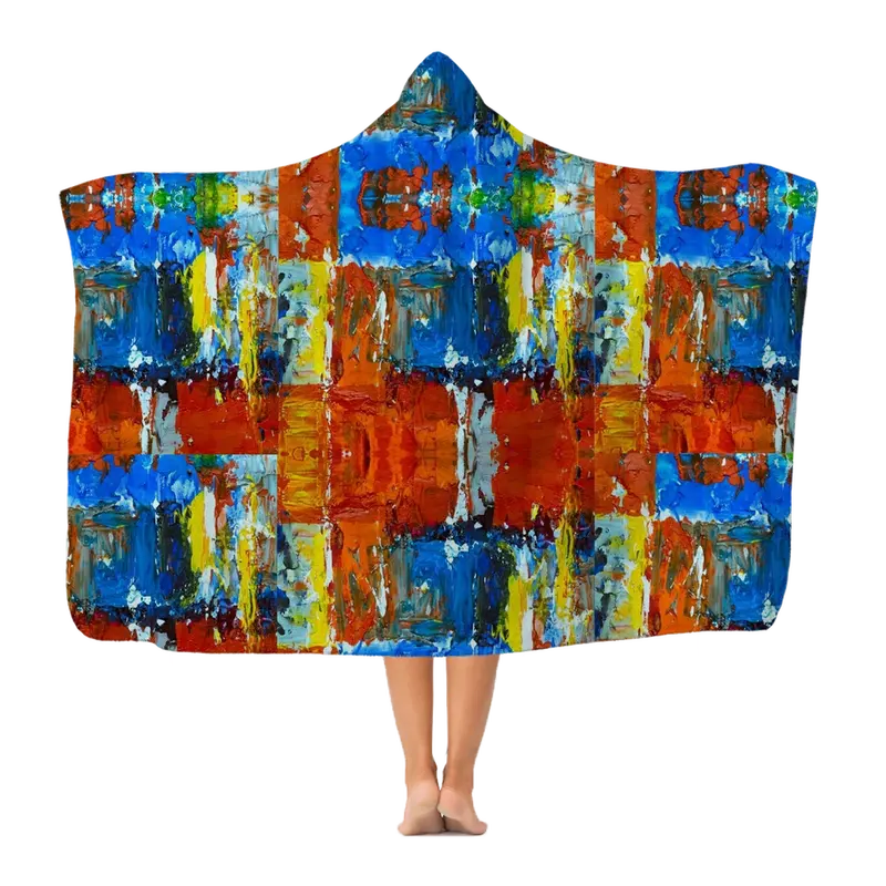 Classic Adult Hooded Blanket Featuring Paint Drip Aesthetic 1