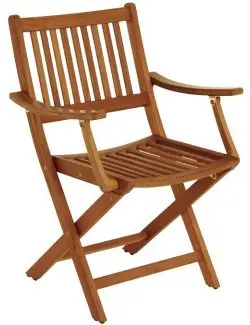 Classic Folding Armchair With Teak Frame And Weather-Resistant Finish 1