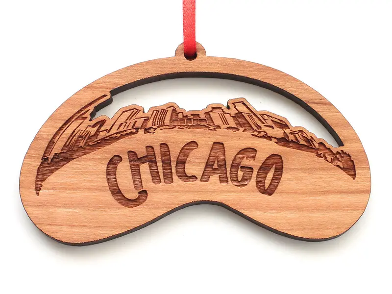 Cloud Gate And Chicago Skyline Ornament 1