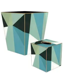 Coastal Geometric Decoupage Bath Accessories 1