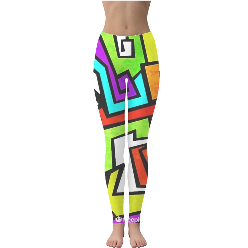 Colorful Graffiti Vector Leggings For Women 1