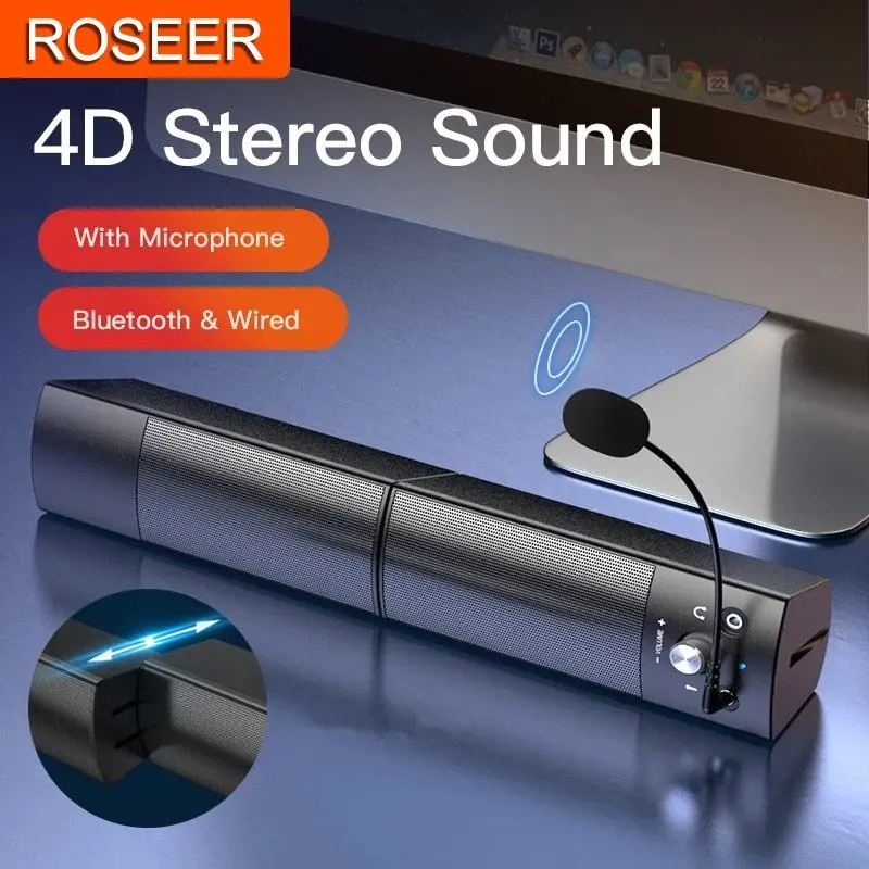 Compact Bluetooth Speaker With Subwoofer And Mic Input 1