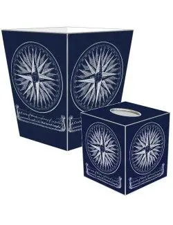 Compass Rose Decoupage Wooden Bath Set (2-Piece) 1