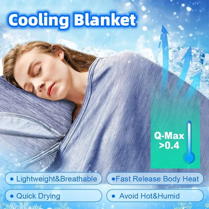 Cooling Fiber Summer Blanket – Breathable Heat-Absorbing Lightweight Over-Blanket 1