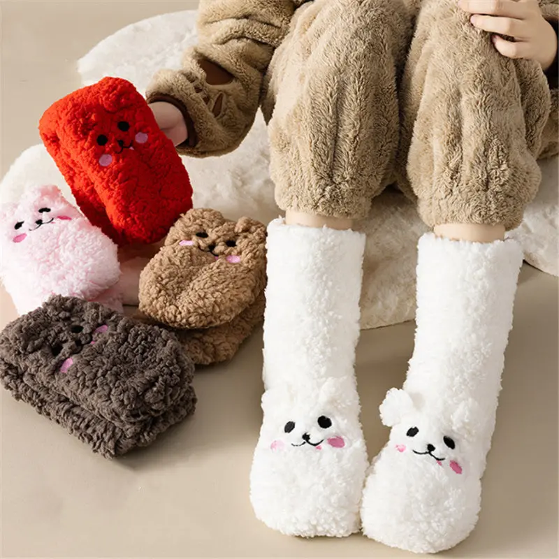Coral Velvet Winter Floor Socks – Non-Slip, Thickened Japanese-Style Home Slippers & Gift Set 1