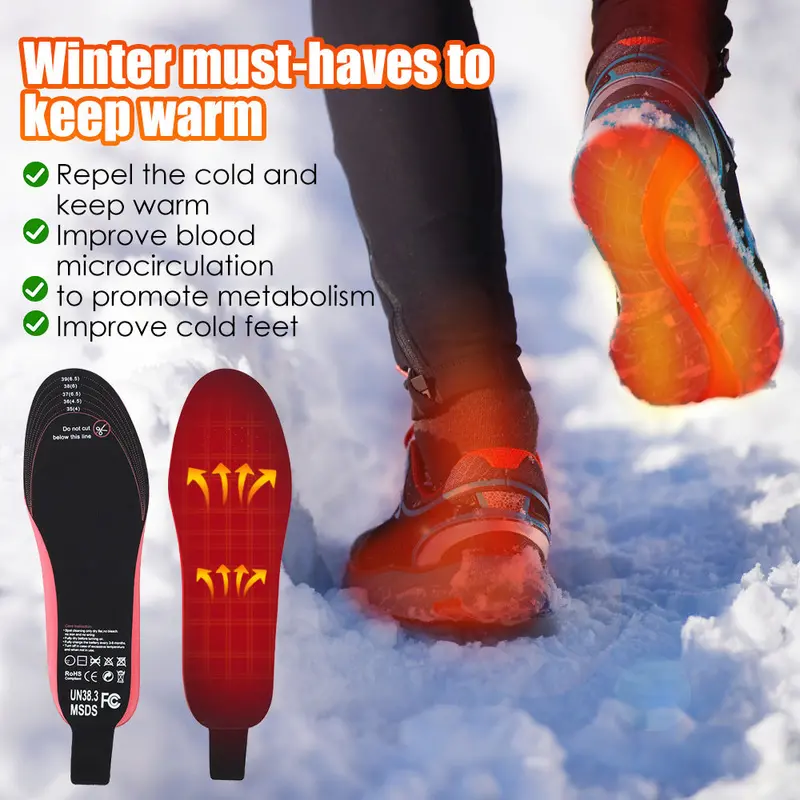 Customizable Rechargeable Heated Insoles – Wireless Foot Warmers For Boots And Shoes 1