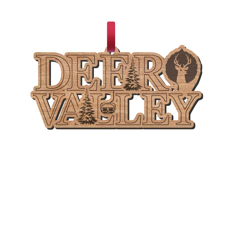Deer Valley Destination-Themed Text Ornament 1