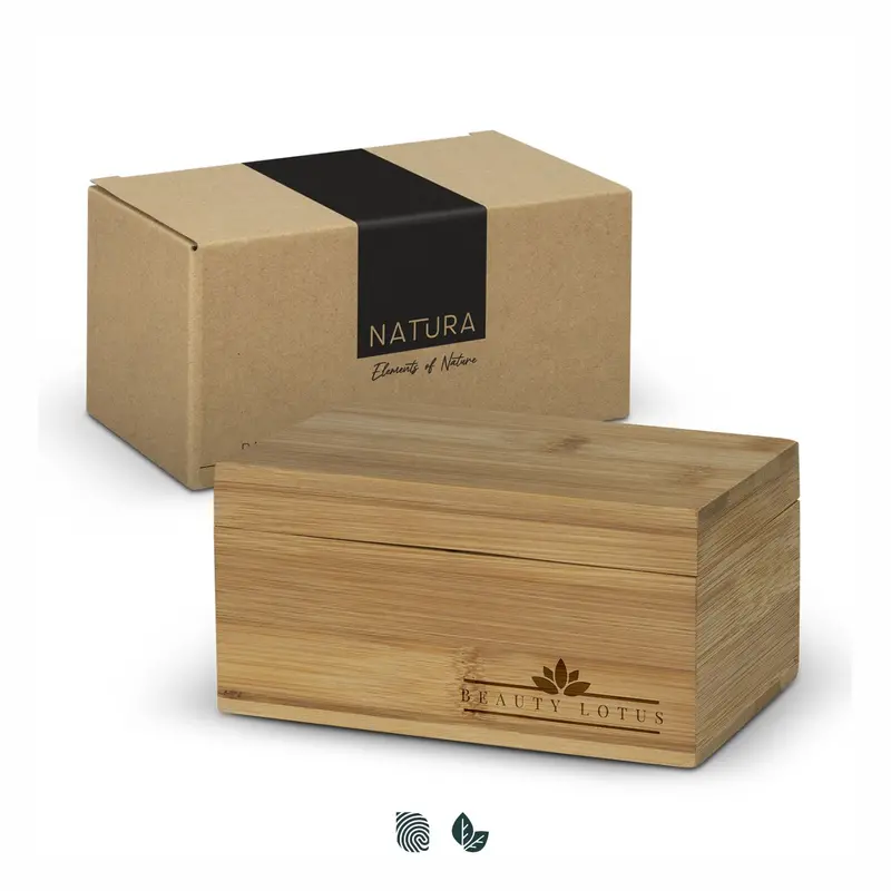 Eco-Friendly Bamboo Tea Caddy With Lid 1
