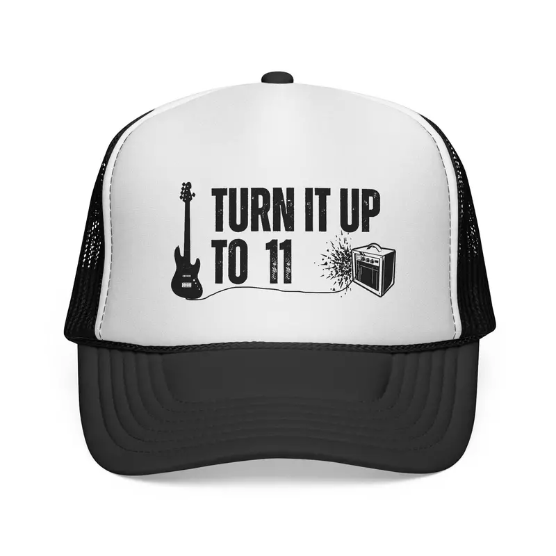 Electric Guitar Trucker Cap With Amp Logo | Rock Music Mesh Hat 1