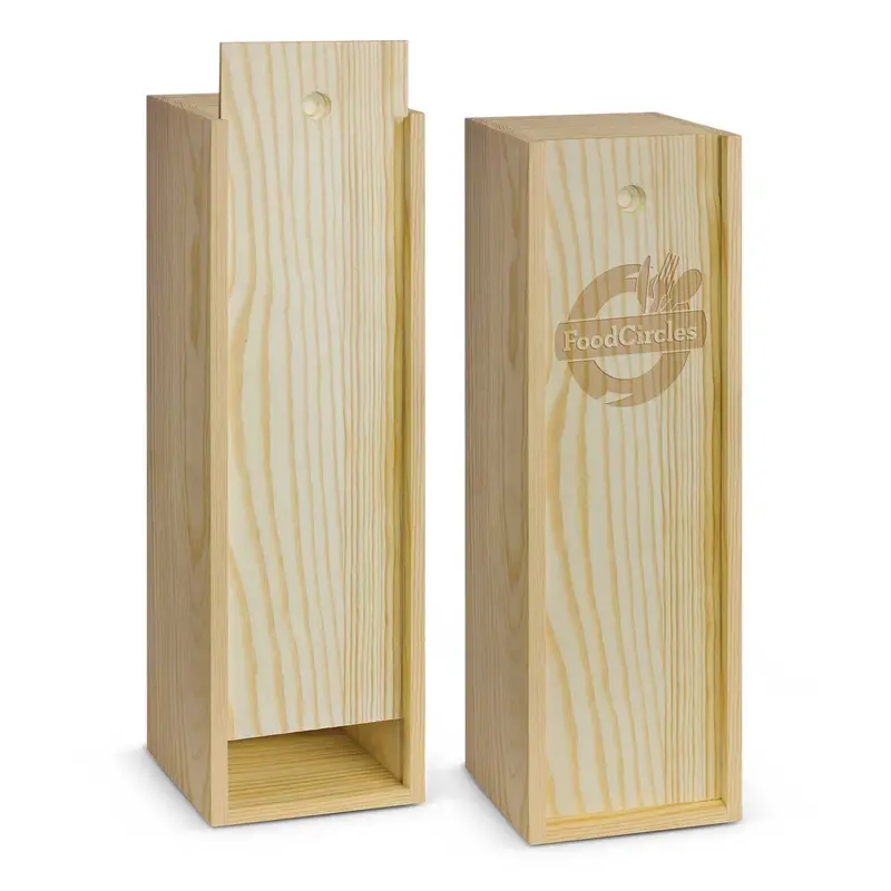 Elegant Wooden Wine Presentation Box – Single Or Dual Bottle 1