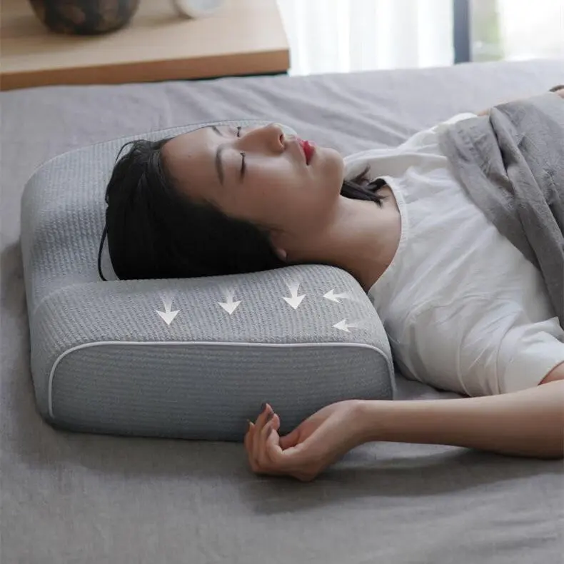 Ergonomic Memory Foam Cervical Pillow – Breathable Knit Cover For Restorative Sleep 1