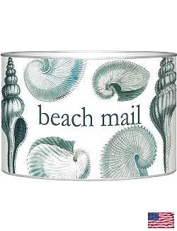 Exotic Shells Decoupage Mail Organizer – Beachy Desktop Caddy 1