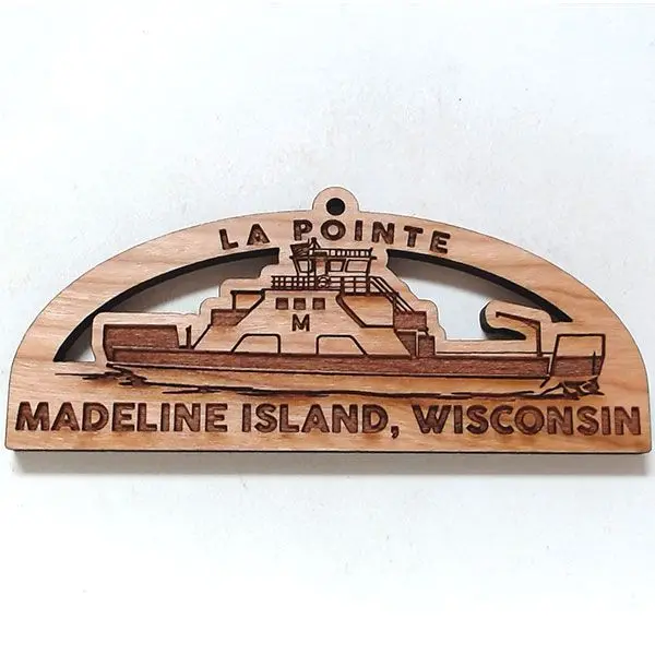 Ferry Boat La Pointe Ornament – Handcrafted Lake Superior Keepsake 1