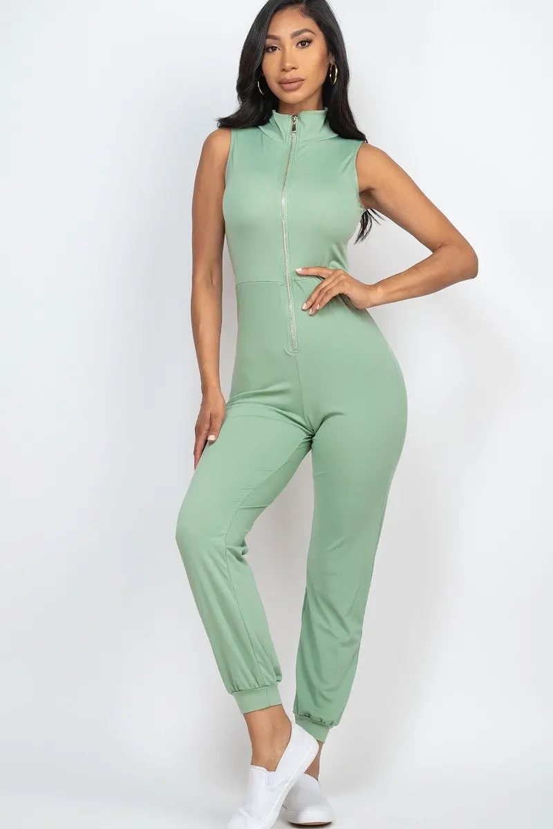 Front-Zip Minimalist Jumpsuit 1