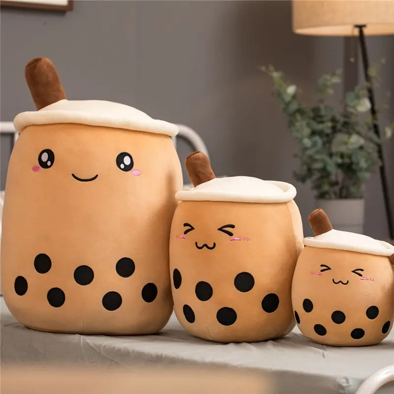 Fruit-Themed Plush Pillow – Strawberry Milk Tea & Boba Tea Stuffed Toy Gift 1