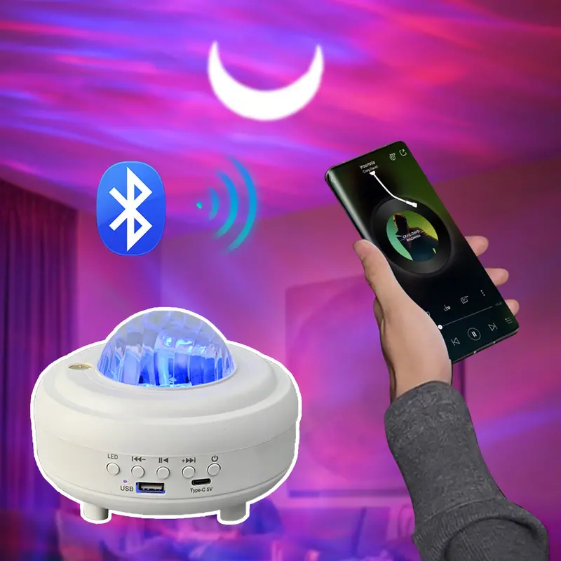 Galaxy Star Projector Lamp – Bluetooth-Enabled Night Light With Rotating Starry Sky Effect 1