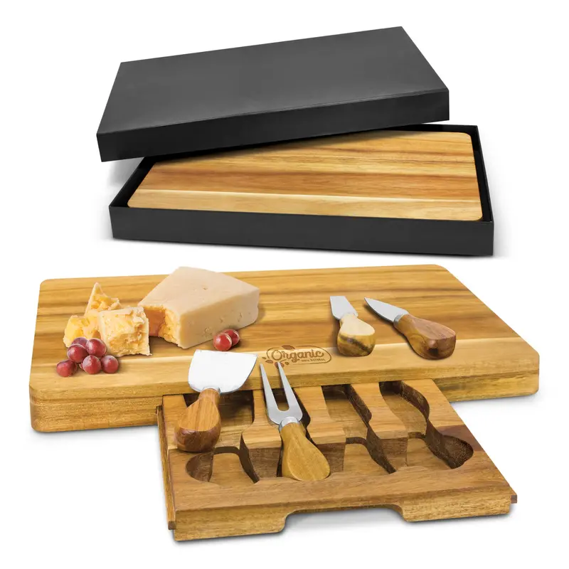Handcrafted Acacia Wood Cheese Board With Natural Grain Finish 1