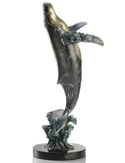 Humpback Pirouette Tabletop Bronze Sculpture 1