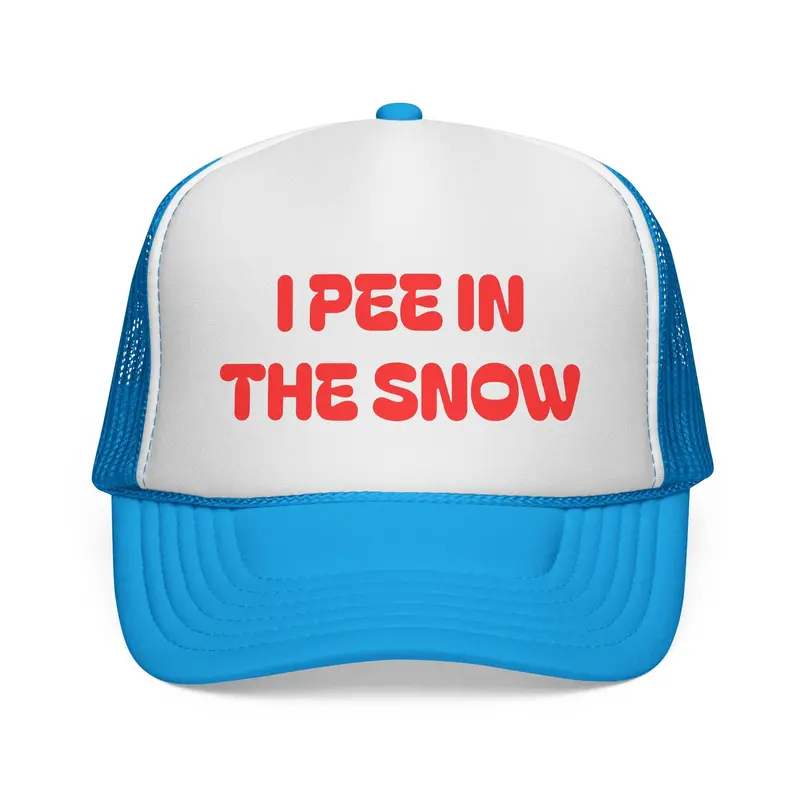 I Pee In The Snow Trucker Cap | Quirky Cold-Weather Mesh Hat 3