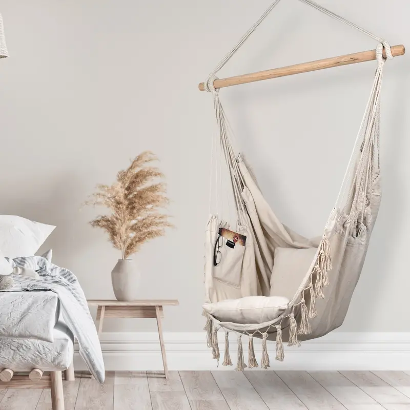Ivory Hammock Chair – Indoor/Outdoor Hanging Seat 1