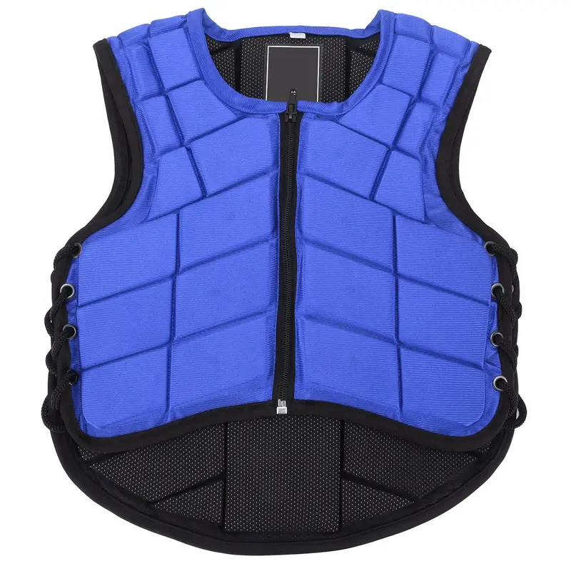 Kids’ Equestrian Safety Vest – Foam-Padded Horse Riding Body Protector (Blue) 1