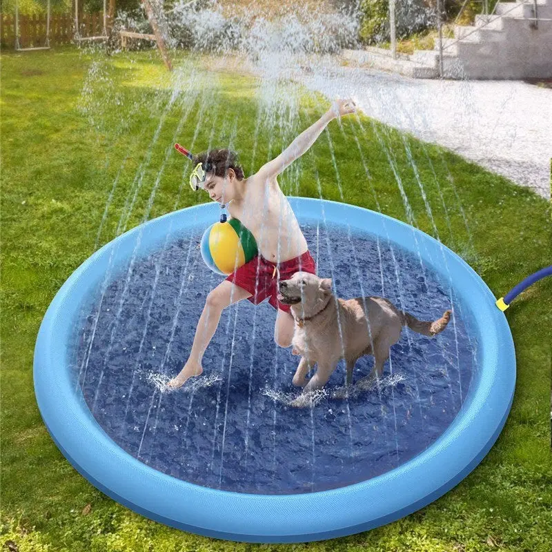 Kids' Non-Slip Outdoor Splash Pad & Pet Cooling Pool – Summer Backyard Water Play Mat 1