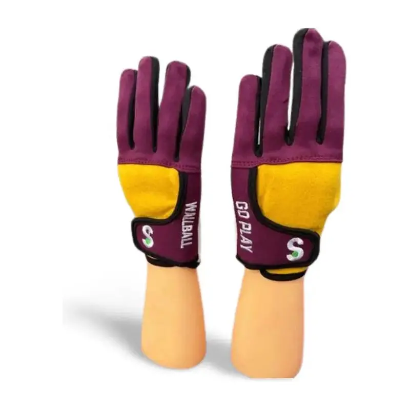 Kotc Pro Burgundy & Gold Handball Gloves – Bare-Palm Fit
