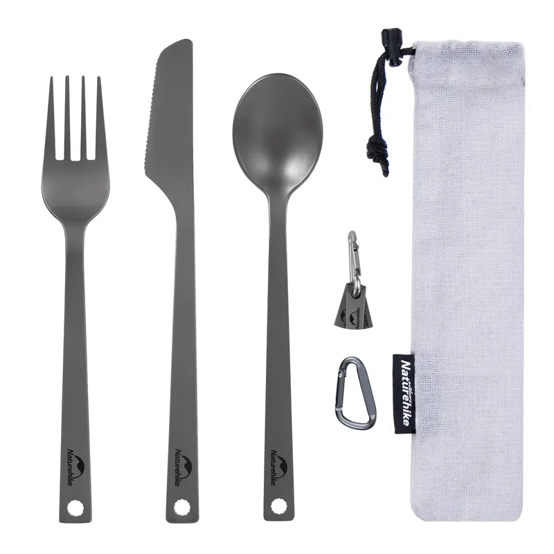 Lightweight Titanium Outdoor Cutlery Set For Backpacking And Camping 1