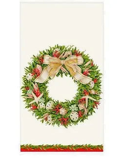 Luxury Disposable Hand Towels With Shell Wreath Embellishment 1