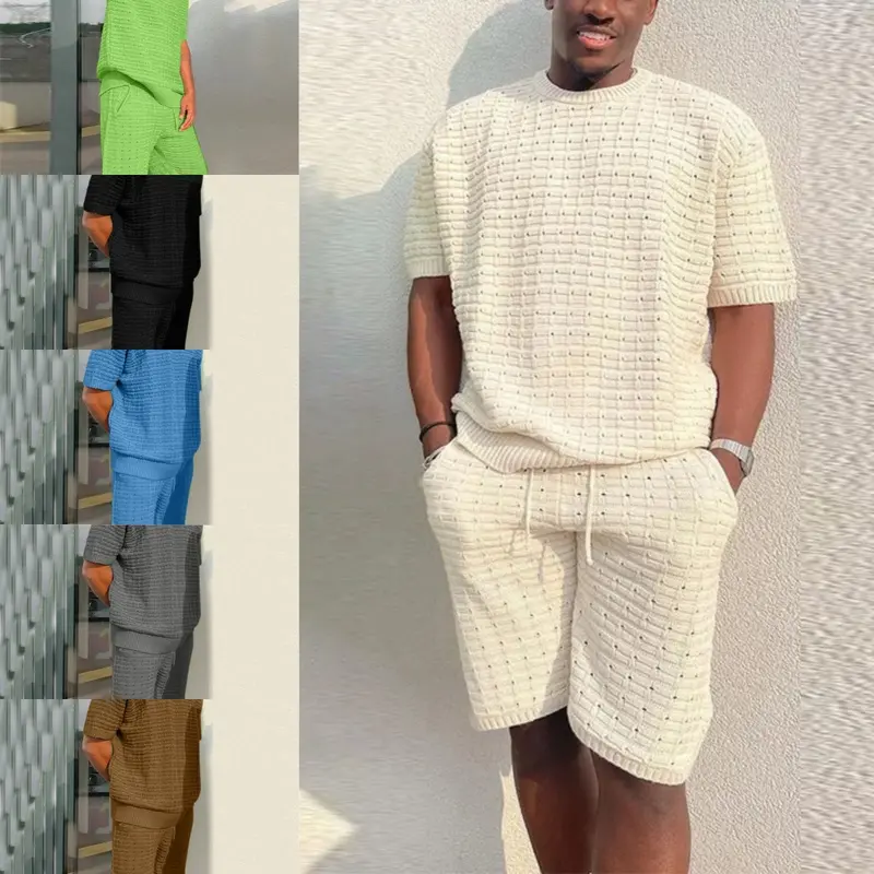 Men’S 2-Piece Summer Suit Set – Loose-Fit Hippie-Inspired Shirt & Shorts Combo 1