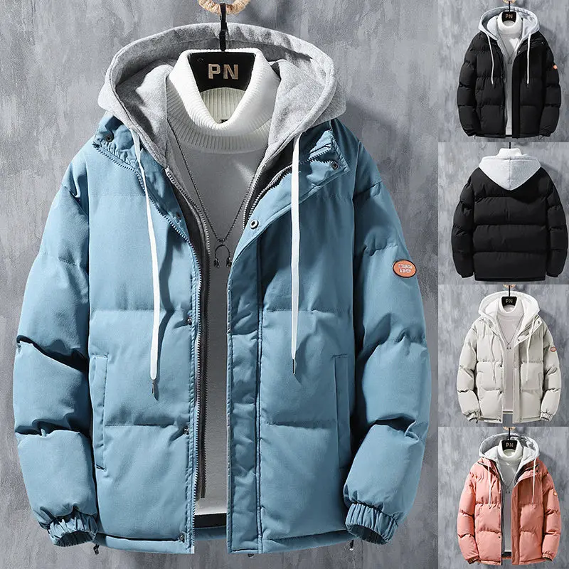 Men’S Winter Hooded Coat – Windproof, Thickened Cotton Jacket With Modern Two-Piece Silhouette 1